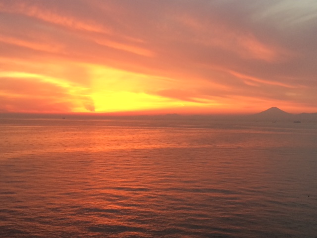 夕日と富士山！！