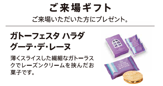 ご来場ギフト ご来場いただいた方にプレゼント。
